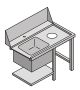 Table with sink and washing hole right-hand side entry TVSDX