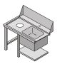 Table with sink and washing hole left-hand side entry TVSSX