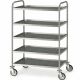 Service trolley with bolted shelves 1400C5 shelf 800x600 mm