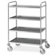 Service trolley with bolted shelves 1410C shelf 800x600 mm