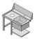 Table with sink and washing hole left-hand side entry TVSSX